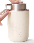BosilunLife Lotion Pump Dispenser - Aprcot Soap Dispenser Bathroom Ceramic Dish Liquid Soap Dispenser for Kitchen, Bathroom Countertop Soap Dispensers (Apricot, Liquid Pump) - color: Apricot-liquid Pumpt