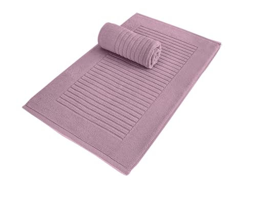 Classic Turkish Towels CTT - 2 Piece Bathroom Rugs Set, 100% Cotton Bath Mats, Comfy & Highly Absorbent Bathroom Floor Mats, Machine Washable | 20"x32" (Color) - color: Mauve