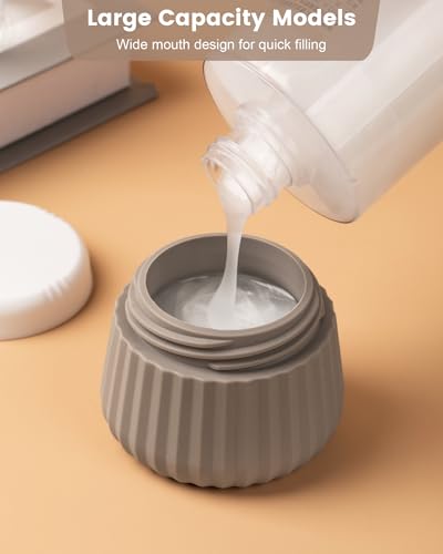 Mrsdry Travel Containers for Toiletries 4 Pack, TSA Approved Travel Size Toiletries, Travel Size Containers, With Clear Bag Leak Proof Silicone Jars, Travel Essentials Creams Jars Carrying Small Items - color: Apricot, size: 3 oz