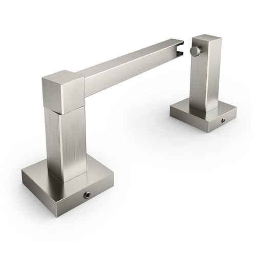 FORIOUS Toilet Paper Holder Wall Mount, Stainless Steel Rustproof Double Post Pivoting Tissue Roll Holder for Bathroom, Commercial Toilet Paper Dispenser (Brushed Nickel, Square) - color: Stainless Steel