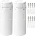 HISKI 4-in-1 Travel Bottles for Toiletries – Portable Shampoo, Conditioner, Lotion, Cream Containers with Labels & Measuring Scale – Leakproof Refillable Travel Bottles (2, White) - color: White