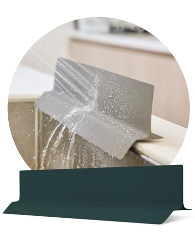 DEARCUS Kitchen Sink Splash Guard 19.7 inches - Soft Silicone Water Shield, Strong Suction Non-Slip, Dishwasher Safe and Easy-to-Clean for Mess-Free Cooking and Dishwashing (Deep Green) - color: Deep Green, size: 19.7"