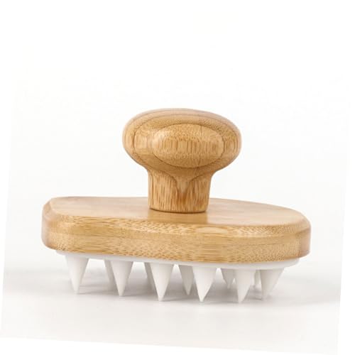 Outanaya Bamboo Wooden Scalp Massager Brush Hair Wash Scrubber for Deep Cleaning Exfoliating Scalp Care Suitable for Daily Use and Dandruff Removal