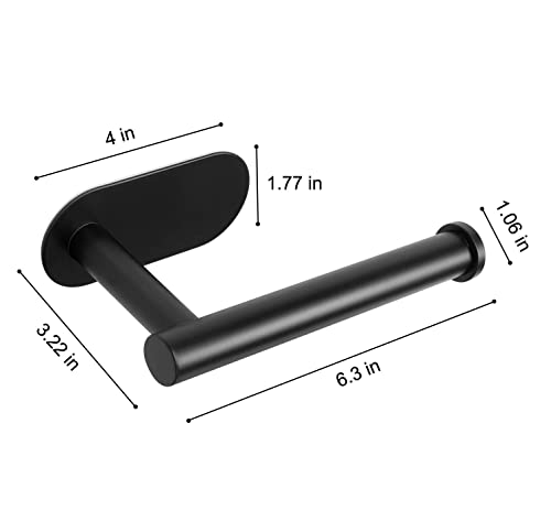 2 PCS Toilet Paper Holder, Premium SUS304 Stainless Steel Rustproof Wall Mounted Toilet Roll Holder No Drilling Toilet Tissues Holder for Bathroom, Washroom, Kitchen - color: Black