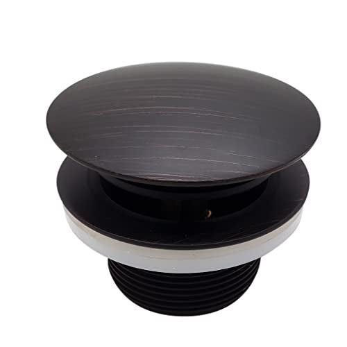 Westbrass D398RK-12A 1-1/2" NPSM Coarse Thread Mushroom Tip-Toe Bathtub Drain Stopper with Illusionary Overflow Faceplate, Antique Bronze - color: Antique Bronze, size: 1 Pack