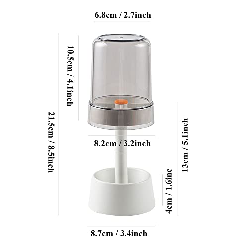 Toothbrush Holder with Cup/Cover Contains 3 Slots, Compatible with Conventional Toothbrushes, Can Store Toothpaste - color: White D(round)