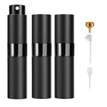 Perfume Travel Refillable Atomizer 8ML (3PCS) - Empty Cologne Spray Bottle, Portable & Leakproof Sprayer for Travel (Black) - color: Black