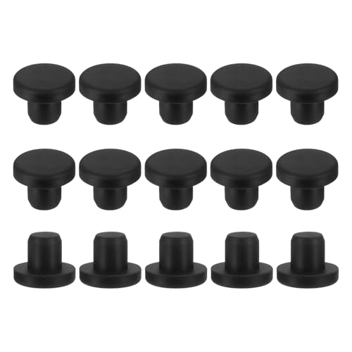 uxcell 15Pcs Silicone Hole Plug, Waterproof Solid T-Shaped Rubber Stoppers Bottle Seal Tube Pipe Plug End Cap for 10mm/0.39" Hole for Bathtub Bottle, 0.39" Plug Height, Black - color: Black, size: For 10mm/0.39" Hole, 0.39" Plug Height