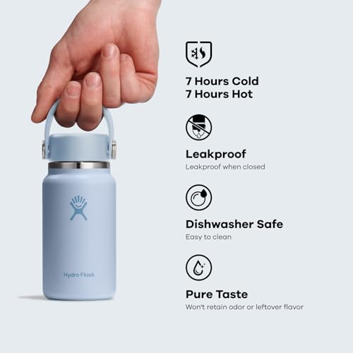 Hydro Flask Micro Bottle - Leak Proof Purse or Pocket Flask - Insulated Mini Water Bottle 6.7 Oz Linen Rose Gold - color: LINEN ROSE GOLD