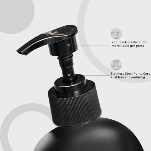 MOMEEMO Matte Black Soap Dispenser Bathroom Set, Contains Lotion and Hand Soap Dispenser, Suitable for Bathroom Decor Farmhouse Style. (Black) - color: Sl Black