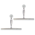 iDesign Bathroom Shower Squeegee, Set of 2, Clear/Stainless Steel | Wall Hook Included - color: Clear/Stainless, style: Pack of 2