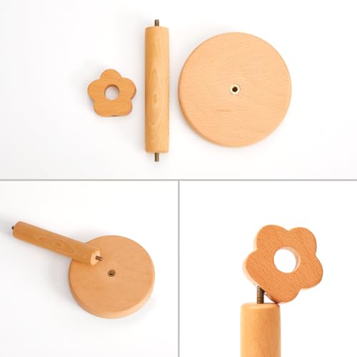 Toilet Paper Holder Stand, Cute Flower Design Wooden Toilet Paper Holder Free Standing, Decorative Toilet Roll Holder, Scrunchies Holder Stand, Hair Ties Organizer - size: 8.27inch-Flower