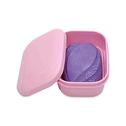 Soap Dish 2 Pack Waterproof Portable Soap Tray for Travel, Home, Outdoor, Camping, Gym - Light Pink - color: Light Pink