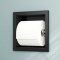 Neodrain Recessed Toilet Paper Holder, Matte Black Toilet Paper Holder Built-in, Stainless Steel Recessed Tissue Paper Roll Holder, in Wall - color: Matte Black, size: 6X6In