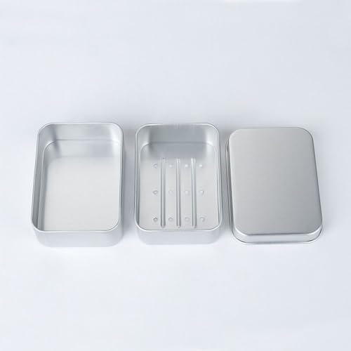 2 Pcs Aluminum Soap Holder, Multi-Purpose Large Capacity Portable Soap Case with Lid Keep Soap Dry, Soap Bar Holder for Bathroom, Camping, Gym, Hiking Traveling