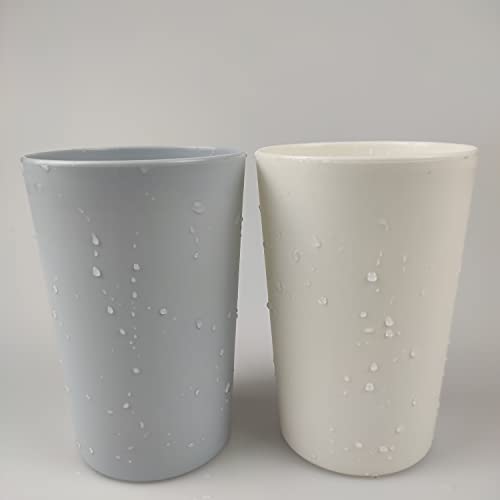 Simple Drinking Cup, Household Plastic Cup, Couple Toothbrush Holder, Large Capacity 300ml (10 oz) Mug (Blue & White)