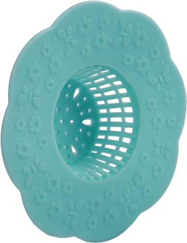 2Pcs Blue Hair Catcher Silicone Hair Stopper Shower Drain Covers Easy to Install and Clean Suit for Bathroom Bathtub and Kitchen Bathroom Sink and Bathtub Accessories
