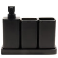 YMXYJM Bathroom Accessories Set, 4 Pcs Bathroom Accessory Set, Soap Dispenser, Toothbrush Holder, Qtip Holder Set, Bathroom Sets Complete, Bathroom Sink Set for Modern Home,Matte Black - style: Matte Black
