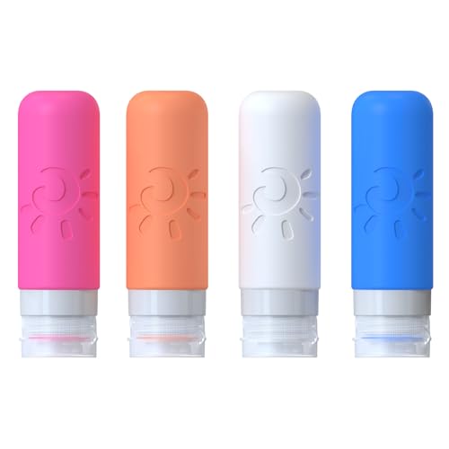 Zafit Travel Bottles for Toiletries, TSA Approved Travel Containers 3oz Leak Proof Travel Tubs Refillable Liquid Travel Accessories for Shampoo Conditioner Lotion Body Wash(Multicolored D) - color: Multicolored D