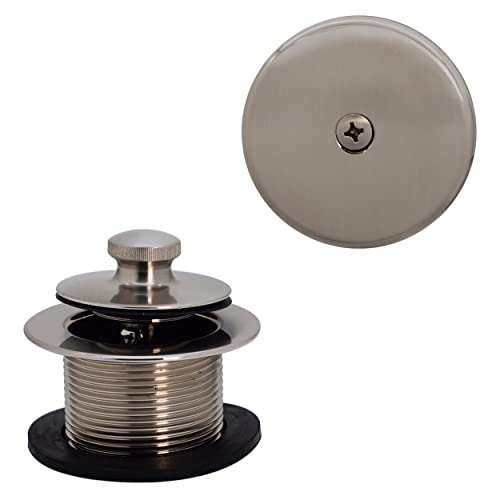 Westbrass Pull & Drain Sch. 40 PVC Bath Waste with One-Hole Top Elbow, Satin Nickel, D49721-07 - color: Satin Nickel, size: 1 Pack