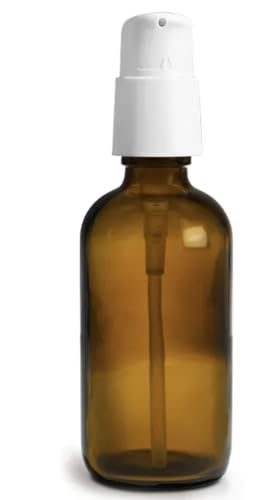 SKS Bottle and Packaging 4 Oz Amber Pump Bottles for Skincare, Glass Bottles with Lids, Lotion Pump Serum Bottles for Cosmetics Sets, Pack of 24