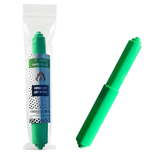 Toilet Paper Holder Spring Rod | Toilet Paper Roller Replacement | Standard & 7 Inch Size Toilet Paper Holder Replacement Rod | Roll Extender fits Extra Large Bathroom Tissue Rolls (Green) - color: Green