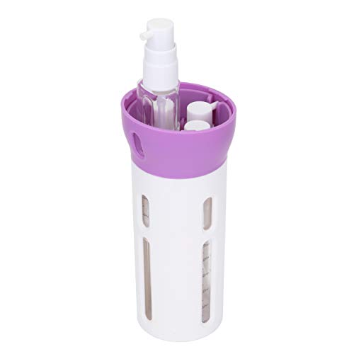 Travigo 4-in-1 Travel Dispenser Bottle, TSA Approved, Leak Proof, Four Reusable 1.4 oz. (40 mL) Toiletry Containers for Shampoo, Conditioner, Soap, Lotion, Skincare (Purple) - color: 1 Dispenser (Purple)