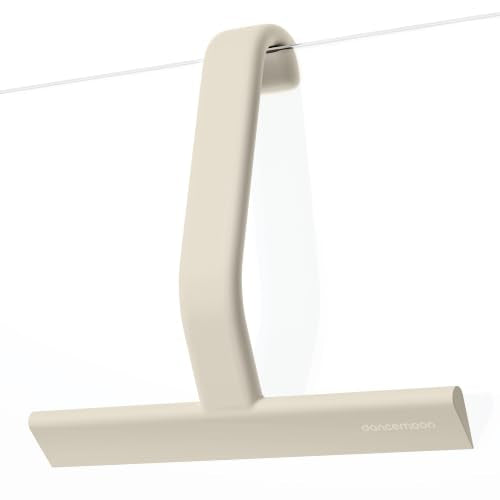dancemoon JustHang Shower Squeegee for Glass Doors, All-One-Piece Award-Winning Silicone Squeegee with Built-in Hook for Bathroom,Window, Mirror, Tile Wall,Car, Streak-Free Cleaner,10-Inch Light Taupe - color: Light Taupe, size: 10 Inches