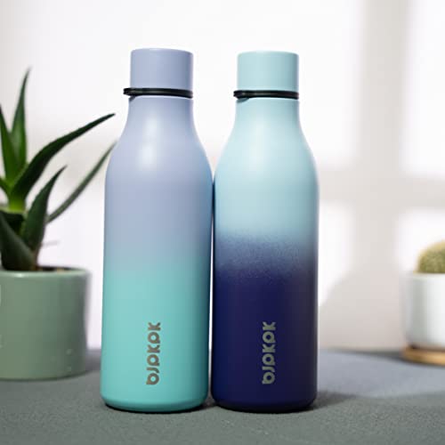 BJPKPK Insulated Water Bottles, 18 oz Stainless Steel Metal Water Bottle with Strap, BPA Free Leak Proof Jugs, Mugs, Flasks, Reusable Thermal Flasks for Sports & Travel, Ocean Dream - color: Ocean Dream, size: 18 Ounces, style: 18oz