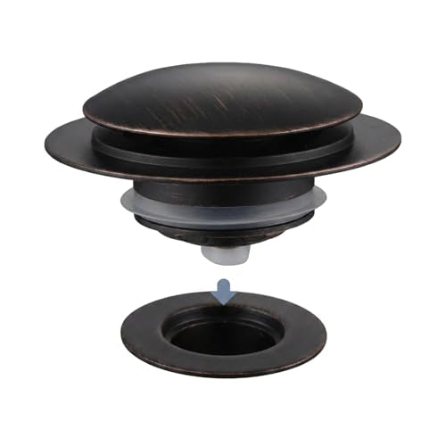 HIDROP Oil Rubbed Bronze Tub Pop Up Stopper,Universal Bathtub Drain Plug | Brass Tub Drain Stopper, Fit 1-1/2" and 1-3/8" Tub Drain, Tip Toe Bathtub Drain, Bathtub Stopper Replacement, EZ Install - color: Oil Rubbed Bronze