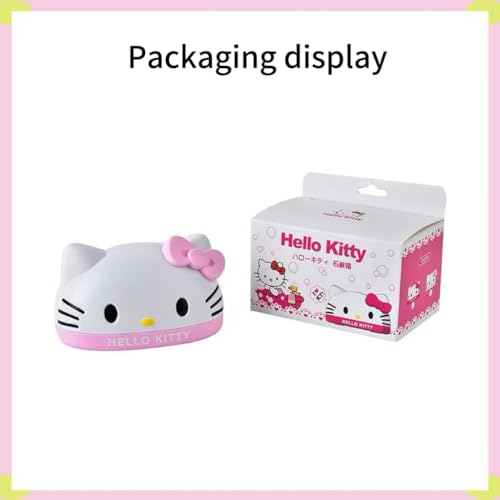 for Kitty Cute Soap Case Holder Container with Lid - Cute Soap Dish for Bathroom Accessories (White kt) - color: White Kt
