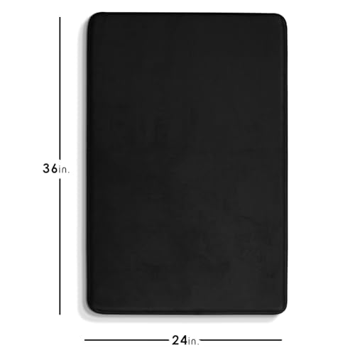 Clara Clark Bathroom Rugs, Velvet Memory Foam Bath Mat, Non-Slip Bath Rugs, Machine Wash, Dries Quickly, Ultra Soft Plush Bath Mats for Bathroom, - color: Black, style: 24 x 36