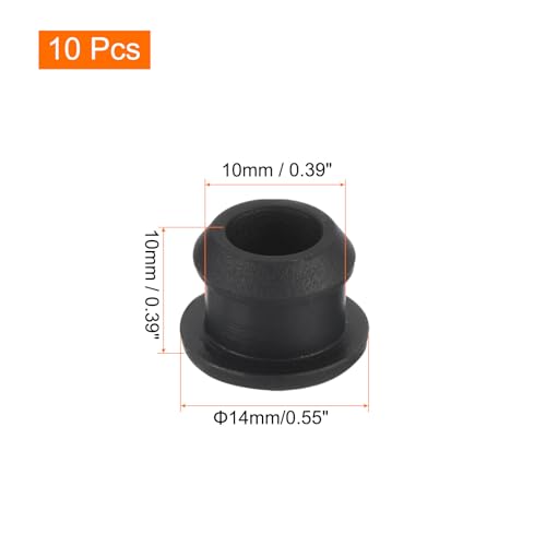 MECCANIXITY Silicone Snap in Locking Hole Plugs,Rubber Panel Seal Cover Flush Type Panel Round for Kitchen Rubber Bulkheads Waterproof Sealing Plugs 10mm/0.4 Inch Diameter Black,Pack of 10 - size: 10mm