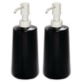 iDesign Dispenser for Bathroom Holds Hand Soap or Lotion-Set of 2-Matte Black Eco Vanity Ceramic Pump-Tall M2 - color: Matte Black, style: Pack of 2