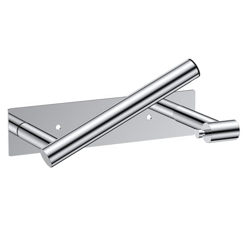 FORIOUS Toilet Paper Holder Wall Mount, Stainless Steel Rustproof Double Post Pivoting Tissue Roll Holder for Bathroom, Commercial Toilet Paper Dispenser (Chrome, Modern Square 1 Pack) - color: Chrome