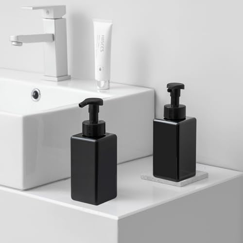 Foaming Soap Dispenser, 22 oz Refillable Pump Bottle Plastic for Liquid Soap, Shampoo, Body Wash, 2 Pcs, Black - size: 2 Pack/22oz