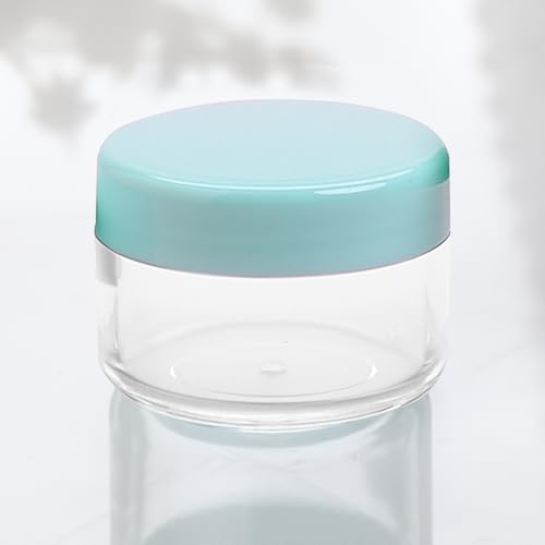12 Pcs 15ml/0.5oz Small Travel Containers, 4 Pcs Makeup Spatula, Clear Plastic Cosmetic Jar Refillable Roun for Lotion Cream Products Sample Bottles, Plastic with Screw on Lid Container (green) - color: green