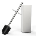 RUACQ Toilet Brush and Holder Set,Square Toilet Bowl Brush for Bathroom with 304 Stainless Steel Handle Toilet Cleaner Brush with Durable Scrubbing Bristles,Splash-Proof (Brushed Nickel) - color: Brushed Nickel, size: 1 pack