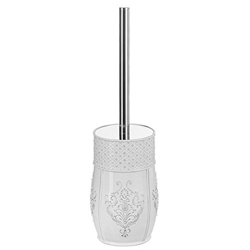 Creative Scents Vintage White Toilet Brush Set - Toilet Bowl Brush and Holder - Good Grip Toilet Bowl Cleaner Brush and Holder, Decorative Toilet Bowl Scrubber