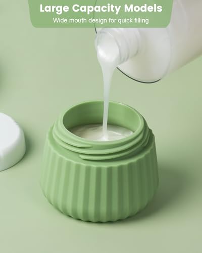 Mrsdry Travel Containers for Toiletries 4 Pack, TSA Approved Travel Size Toiletries, With Clear Bag Leak Proof Silicone Jars, Creams Jars Carrying Small Items - color: Water Green, size: 3 oz