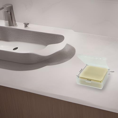 Bathroom Soap Dishes for Dr. Squatch Soap, Square Travel Soap Container with Lid, Portable Bar Soap Holder for Shower Soap Dish Box for Traveling Camping Outdoor Elimeta (2pack Clear) - color: 2pack Clear