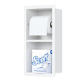 Neodrain White Tissue Holder, Contemporary Hotel Style Pivoting in Wall Toilet Paper Holder, Stainless Steel Recessed Tissue Paper Roll Holder, Double roll - color: White, size: 6X12In