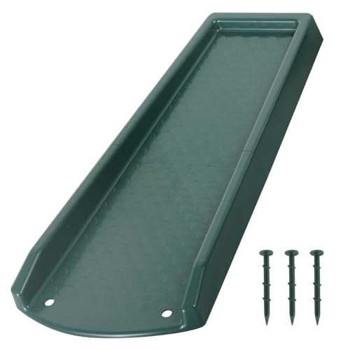 plusgutter Rain Gutter Downspout Splash Block, Gutter Downspout Extensions for Water Drainage, 24" Gutter Splash Guards Downspout Extender, Fixable Down spout Drain Trays with PE Nails(1 Pack, Green) - color: Green