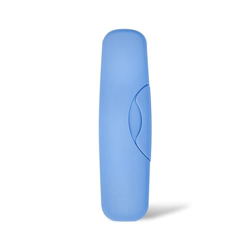 RADIUS Toothbrush Travel Case for Big Brush/Original/Scuba Brushes, BPA-Free Recycled Plastic, Portable for Bathroom, School, Home, Camping - Light Blue (ONLY fits the Big Brush/Original/Flex/SCUBA) - color: Light Blue, size: 6.88H - 1.5W - 2L (in)