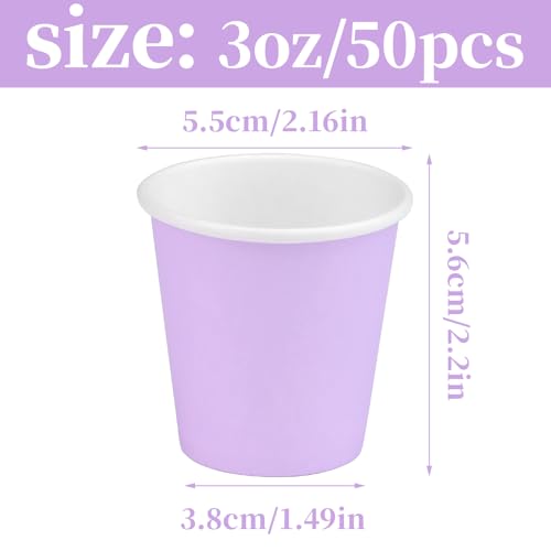 3 oz Disposable Paper Cups, 50 Pack Bathroom Cups Mouthwash Cups | Small Paper Cups, Mouthwash Cup Espresso Cup for Party, Bathroom and Office (Purple) - color: Purple, size: 50 Count