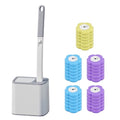 Disposable Toilet Cleaning System|Disposable Toilet Brush with 30 Refill Pads, Wall-Mounted Brush with Replacement Heads and Holders 360 Degree Cleaning for Bathtub Sink Wash Basin