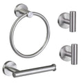 4 Piece Brushed Nickel Bathroom Hardware Set, Modern Towel Ring and Toilet Paper Holder Set,Wall Mounted, Durable SUS304 Stainless Steel Bathroom Accessories Set - color: Brushed Nickel