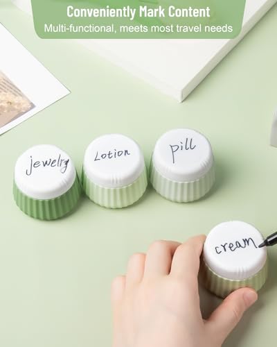 Mrsdry Travel Containers for Toiletries 4 Pack, TSA Approved Travel Size Toiletries, With Clear Bag Leak Proof Silicone Jars, Creams Jars Carrying Small Items - color: Water Green, size: 1 oz