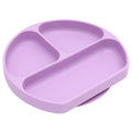 Bumkins Toddler and Baby Suction Plate, Silicone Divided Grip Dish, Babies and Kids, Baby Led Weaning, Children Feeding Supplies, Non Skid Sticky Bottom, Platinum Silicone, Ages 6 Months Up, Lavender - color: D4 Lavender-GD