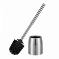 SUS304 Stainless Steel Toilet Brush and Holder Set Stain Nickle 12In Handle BristlesToilet Bowl Brush Cepillo para Baños Bathroom Brushes Cleaning Brush with Case Anti-Rust Brushed Silver